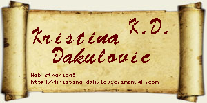 Kristina Dakulović vizit kartica